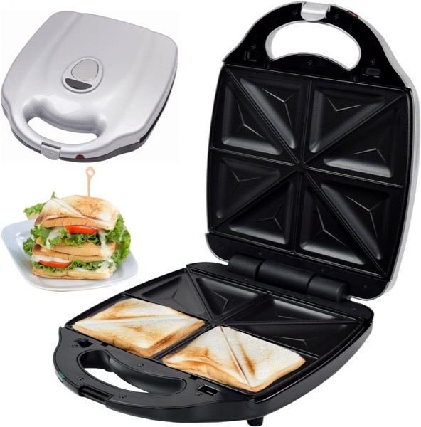 Syntrox Germany XXL Sandwichmaker für 4 Sandwiches mit herausnehmbaren Backplatten