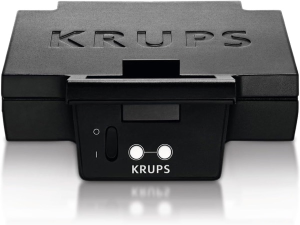 KRUPS FDK461 Sandwichmaker – Dreiecks-Sandwichtoasts, Keramik-Antihaftplatten, 850W, extra tiefe Form für leckere Gourmet-Sandwiches, schnelles Erhitzen, platzsparend, Standard, schwarz